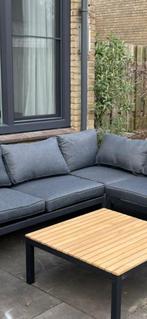Loungeset met kussens en tafeltje (6 persoons), Tuin en Terras, Tuinsets en Loungesets, Ophalen, Gebruikt, 6 zitplaatsen, Bank