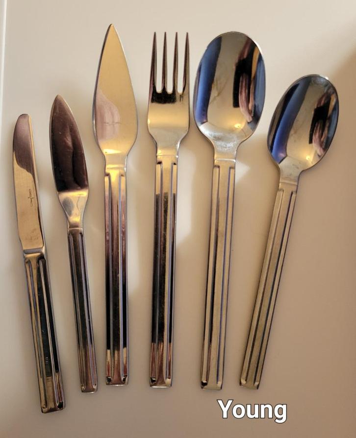 Bestekdelen Gero Young Contour, Prado, Flamenco 519 e.a., Huis en Inrichting, Keuken | Bestek, Zo goed als nieuw, Los bestek, Rvs of Chroom