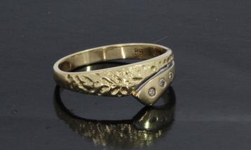 Diamanten 14k gouden design ring bewerkt motief fraai beschikbaar voor biedingen