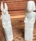 Twee Egyptische albasten beeldjes (14 cm hoog), Verzamelen, Beelden en Beeldjes, Ophalen of Verzenden, Zo goed als nieuw