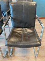 Bruine leren stoelen met staal, Ophalen of Verzenden, Zo goed als nieuw