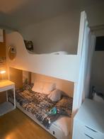 Stapelbed, roomdivider student bed hoogslaper incl matrassen, Huis en Inrichting, Ophalen, 90 cm, Wit, Tweepersoons