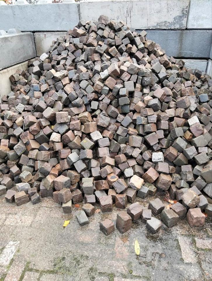 50m2 Belgische Keien 10/6 - Direct Beschikbaar!, Tuin en Terras, Grind, Keien en Split, Gebruikt, Kei, Grijs, Overige materialen