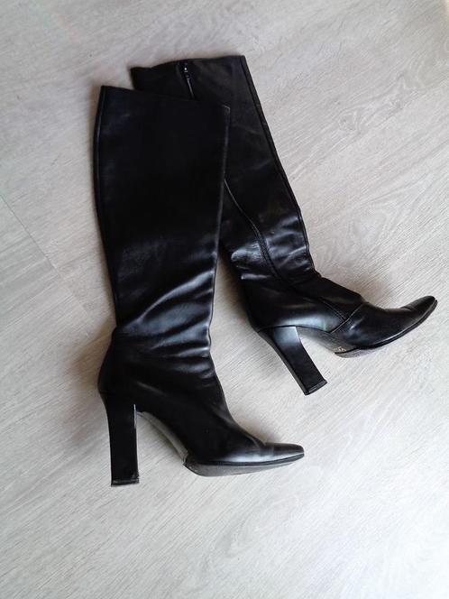 Shoebaloo zwarte hoge leren laarzen, origineel, maat 39, Kleding | Dames, Schoenen, Zo goed als nieuw, Hoge laarzen, Zwart, Verzenden