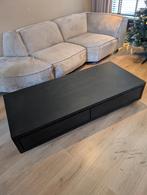 Massief houten salontafel met opbergruimte, Ophalen, Rechthoekig