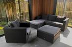 Antraciet Loungeset (4-persoons), Tuin en Terras, Tuinsets en Loungesets, Ophalen, 4 zitplaatsen, Kunststof, Gebruikt