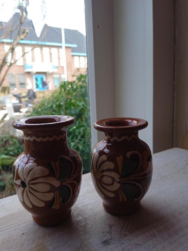 Oude beschilderde kleine vaasjes ~ mini vaasje beschilderd, Antiek en Kunst, Antiek | Keramiek en Aardewerk, Ophalen of Verzenden