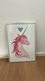 Lijst met poster unicorn, Ophalen, Minder dan 50 cm, Gebruikt, 50 tot 75 cm