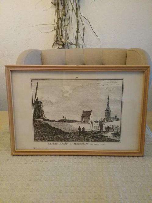 OUDE INGELIJSTE PRENT.. ( WESTERPOORT MEDEMBLIK ). 1726., Antiek en Kunst, Kunst | Etsen en Gravures, Ophalen of Verzenden