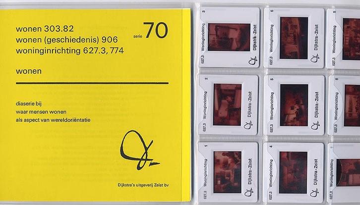 Jaren 70 Wonen woning interieur inrichting woonboot 9 dia's, Verzamelen, Retro, Overige typen, Ophalen of Verzenden