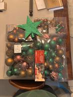 Kerstballen en piek brons rose groen, Ophalen of Verzenden, Zo goed als nieuw