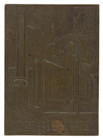 Chris van der Hoef - Plaquette, 1932 : Krachtcentrale P.E.N. beschikbaar voor biedingen