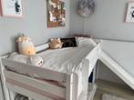 Halfhoogslaper met glijbaan - wit hout - excl kast- 200x90cm, Ophalen, Zo goed als nieuw, Halfhoogslaper