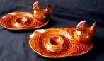 Set/2 Majolica Japan Eierbordjes, Antiek en Kunst, Antiek | Servies los, Ophalen of Verzenden