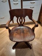 Antieke Eiken Bureastoel, Antiek, Gebruikt, Bruin, Ophalen of Verzenden