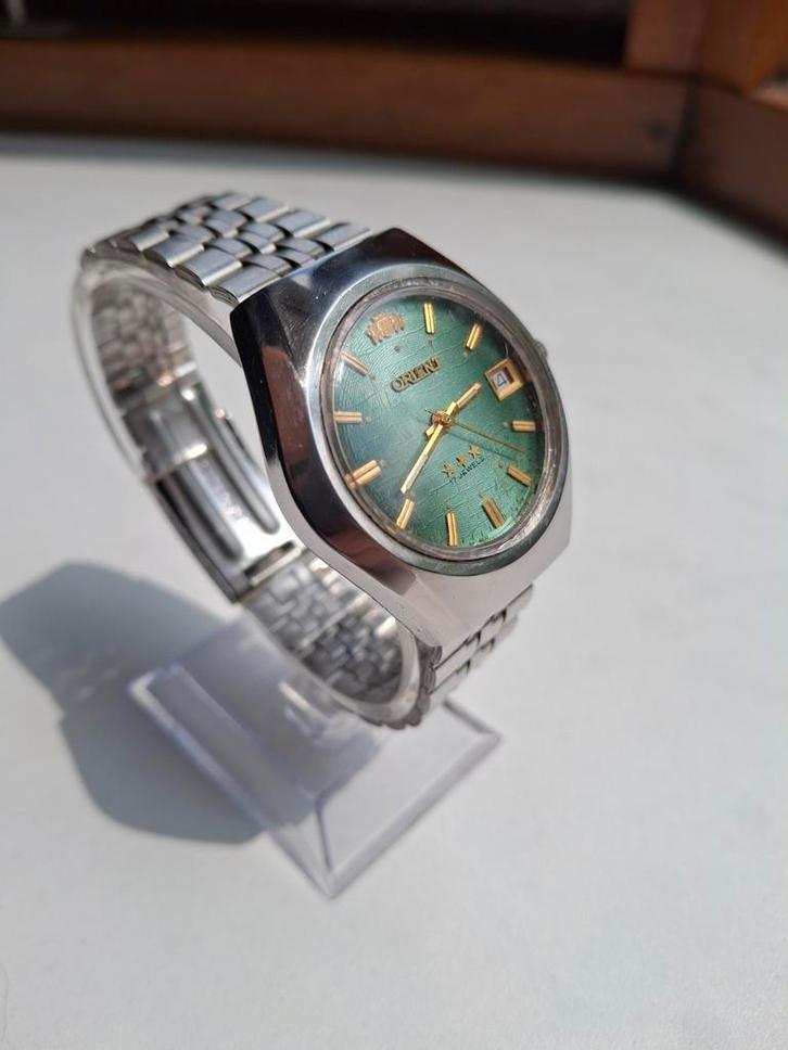 Vintage Orient automatisch, Sieraden, Tassen en Uiterlijk, Sporthorloges, Zo goed als nieuw, Groen, Verzenden