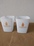 Set van 2 witte vierkante Disaronno Velvet glazen, Verzamelen, Glas en Borrelglaasjes, Ophalen of Verzenden, Zo goed als nieuw