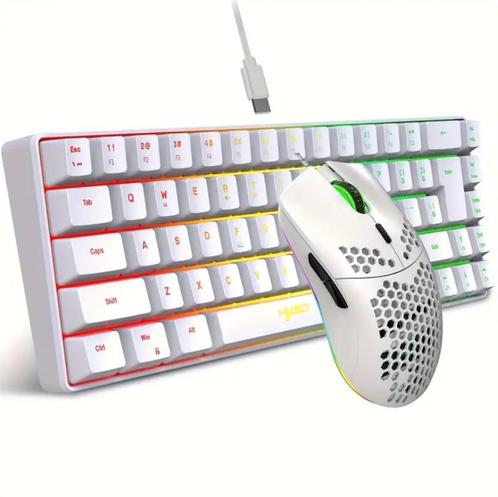 Gloednieuwe HXSJ toetsenbord (68 toets) + muis, Computers en Software, Toetsenborden, Nieuw, Qwerty, Bedraad, Ergonomisch, Ophalen of Verzenden