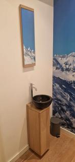 Toilet Wastafel Set met Spiegel, Huis en Inrichting, Badkamer | Badkamermeubels, Ophalen, Minder dan 50 cm, Gebruikt, Minder dan 25 cm