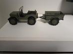nieuwe replica willy jeep met trailer en rijdend 3d geprint, Ophalen of Verzenden, Landmacht, Overige gebieden, Miniatuur of Beeldje