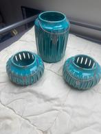 Riverdale set van 3 windlichten/vazen, Huis en Inrichting, Ophalen of Verzenden, Zo goed als nieuw, Overige materialen, Minder dan 25 cm