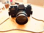 Fotocamera Yashica FR1 incl. 2 flitsers en tas met acc., Ophalen of Verzenden, Gebruikt, Spiegelreflex, Overige Merken