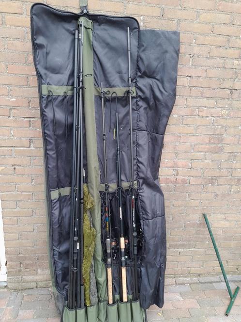 Complete visset inclusief 2 emmers met voer, Watersport en Boten, Hengelsport | Witvissen, Gebruikt, Complete set, Ophalen