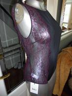 nieuw prachtige body zwart met roze en steentjes xl, Sapph, Ophalen of Verzenden, Zwart, Body of Korset