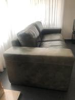 Stoere Rundlederen Bank L’Ancona coll. Grijs Groen, Huis en Inrichting, Ophalen, Gebruikt, Leer, 75 tot 100 cm