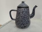 antieke emaille grijs gemeleerde koffie ketel, Ophalen of Verzenden