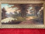 Schilderij van bos en beek, Antiek en Kunst, Kunst | Schilderijen | Klassiek, Ophalen