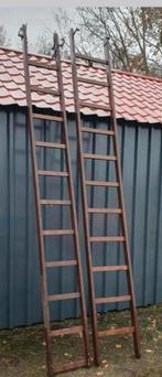 Degelijke teakhouten uitschuifbaar ladder, Ophalen of Verzenden, Gebruikt, 4 meter of meer