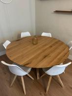 Ronde eikenhouten eettafel van Wehkamp Home, Huis en Inrichting, Tafels | Eettafels, 100 tot 150 cm, Rond, Ophalen of Verzenden