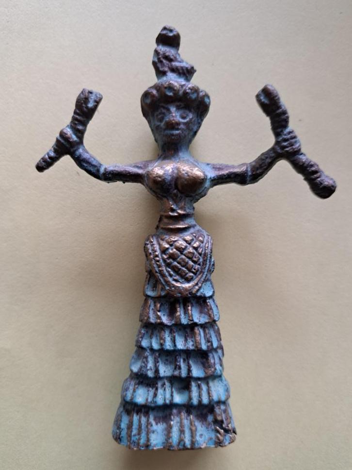 Vintage Grieks bronzen beeldje, Antiek en Kunst, Curiosa en Brocante, Ophalen of Verzenden