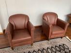 Klassieke Chesterfield Twee persoon bank en twee fauteuils, Ophalen of Verzenden, Zo goed als nieuw, 50 tot 75 cm, Leer
