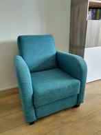 Turquoise fauteuil, Ophalen, Hout, 75 tot 100 cm, Zo goed als nieuw