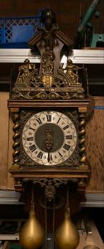 Zaanse Klok met Atlas Beeldje - Goedlopend, Antiek en Kunst, Ophalen
