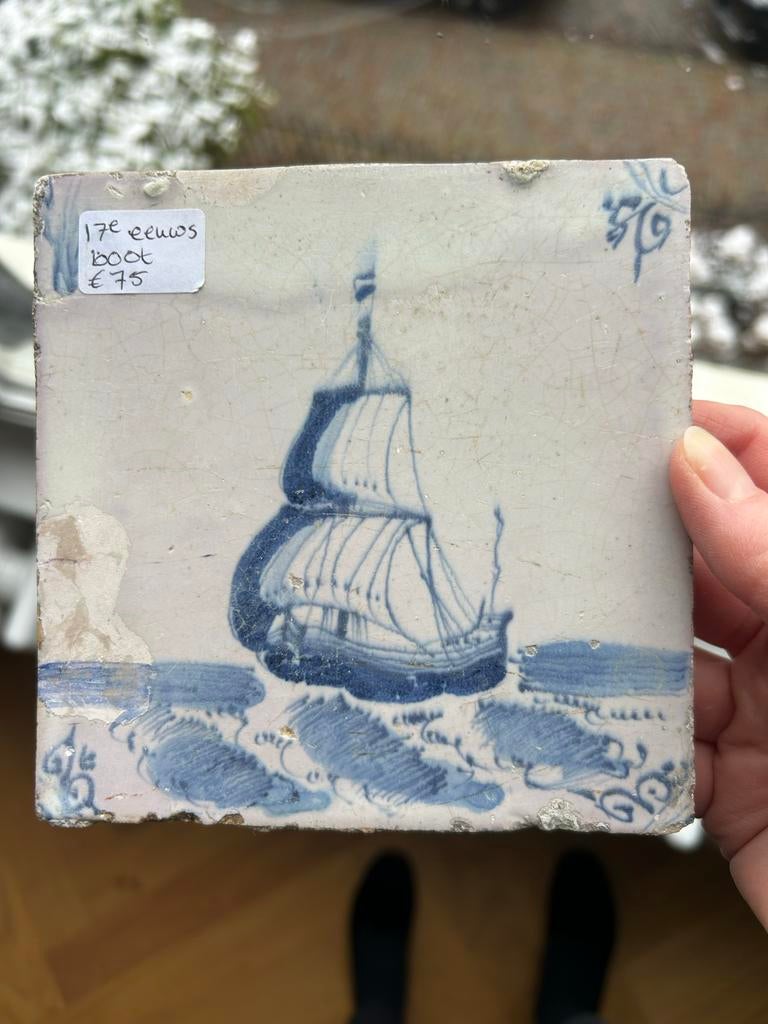 Oud hollands 17e-eeuws tegeltje, Ophalen of Verzenden