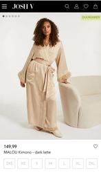 Kimono met veren van Josh V voor klaarmaken bruiloft, Ophalen of Verzenden, Zo goed als nieuw, Beige