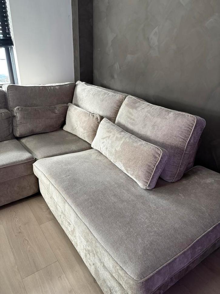 Bouclé bank beige 290, Huis en Inrichting, Banken | Sofa's en Chaises Longues, Gebruikt, Vierpersoons of meer, 250 tot 300 cm