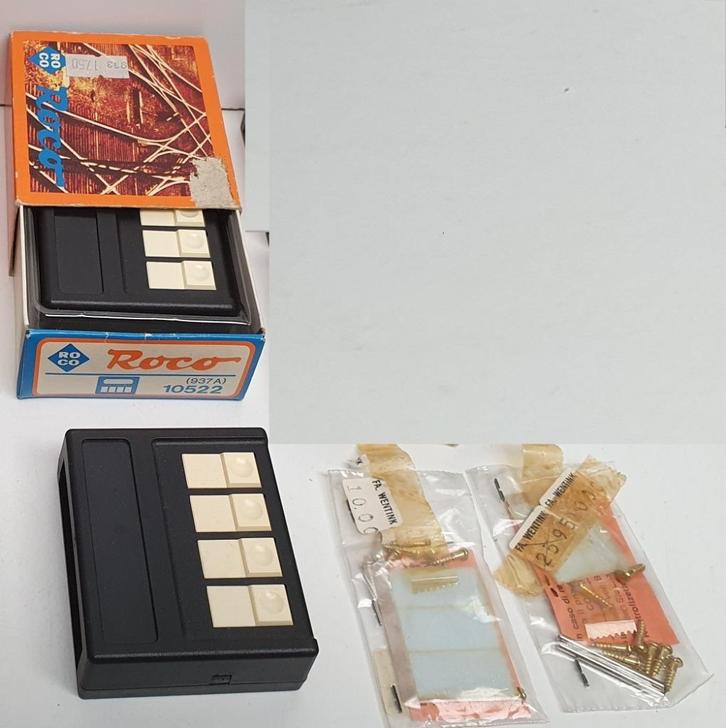 ROCO Ontkoppelrail schakelaars 10522 deels OVP 2 STUKS, Hobby en Vrije tijd, Modeltreinen | H0, Zo goed als nieuw, Transformator of Voeding