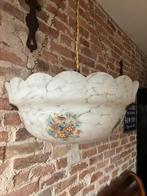 Vintage Schaallamp Clichy Glas Bloemdecor, Antiek en Kunst, Ophalen of Verzenden