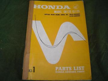 Honda CB125 CL125 K3 1969 motorcycle parts list CB 125 twin beschikbaar voor biedingen