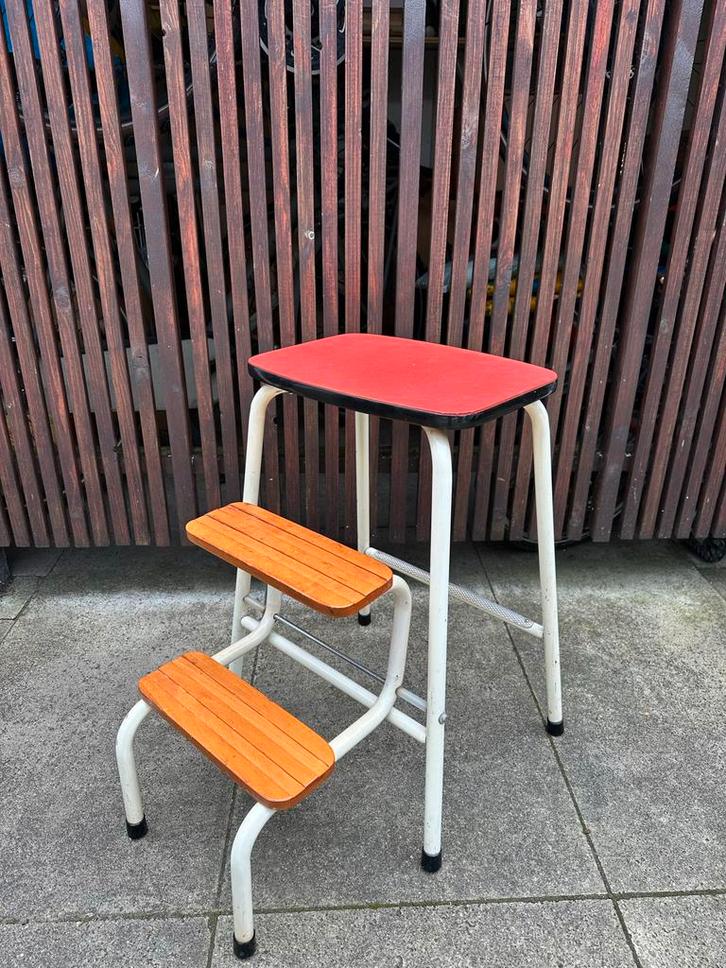 Brabantia Opklapbaar Trapkrukje Huishoudtrapje 50s Vintage, Verzamelen, Retro, Huis en Inrichting, Ophalen of Verzenden