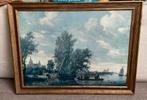 Groot Schilderij Oud Hollandse landschap, Antiek en Kunst, Ophalen