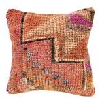 Vintage kelimkussen Herki Boujaad Berber oranjeroze 40x40, Yazgibi, Vierkant, Nieuw, Ophalen of Verzenden