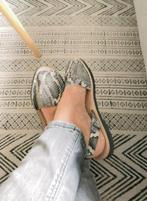 Ria menorca grijze sandalen met slangenprint en glitter, Zo goed als nieuw, Grijs, Ria Menorca, Sandalen of Muiltjes