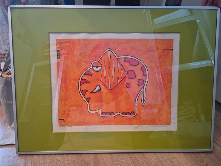 Originele Olifant Zeefdruk - Gelimiteerde Editie, Antiek en Kunst, Kunst | Etsen en Gravures, Ophalen of Verzenden