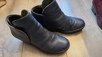 Fly London Leren Enkellaarsjes / Wedge Boots - Maat 38  beschikbaar voor biedingen