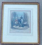 Twee gravures in kleur 19x16,5, Antiek en Kunst, Ophalen of Verzenden